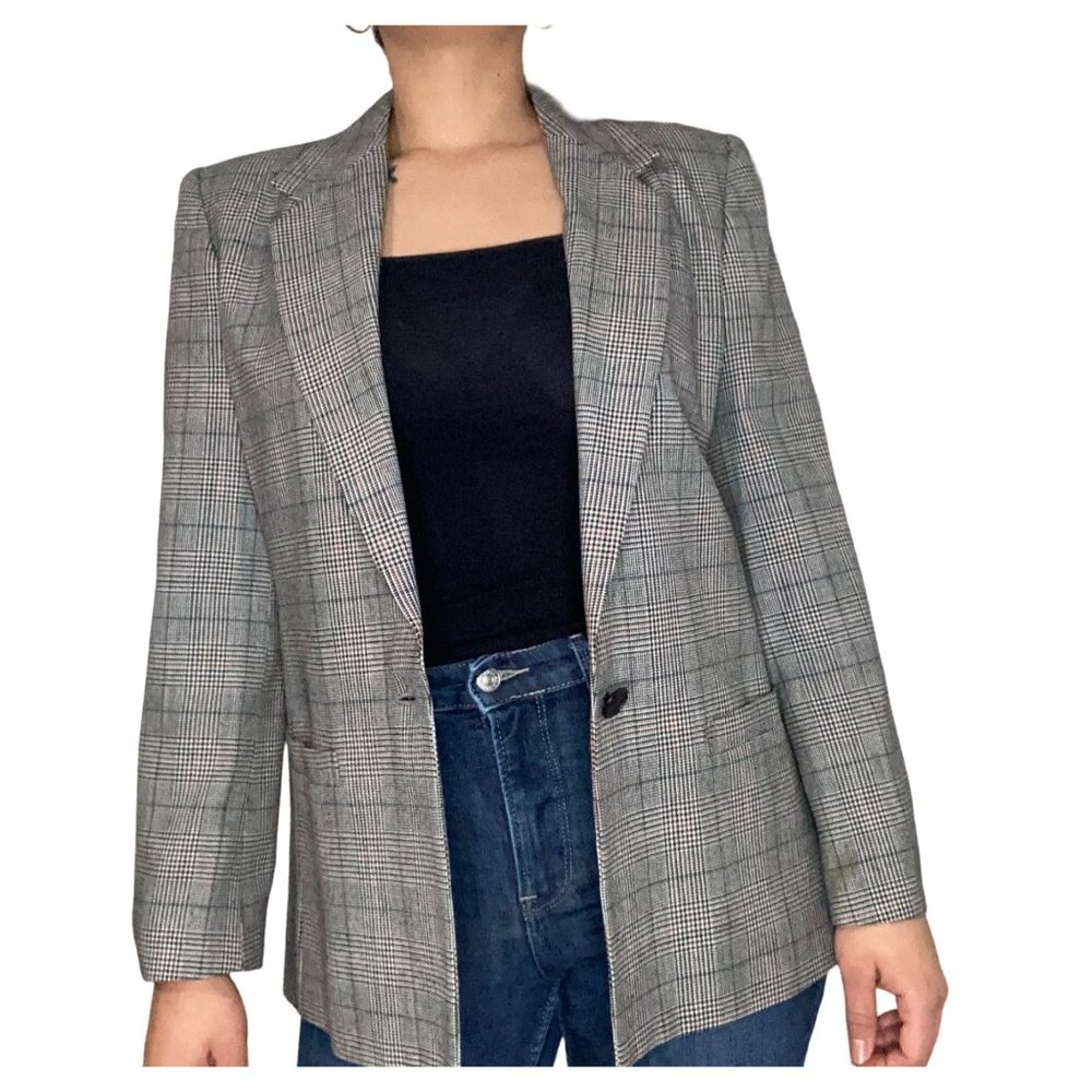 Saks Fit Avenue women gray blazer size 8 M casual style - Picture 2 of 15